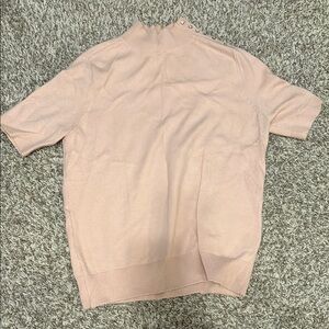 Ann Taylor Pink Short Sleeved Turtle Neck